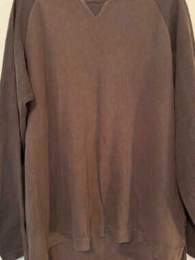 Woolrich Brown Ribbed Knit Crewneck Sweatshirt Size M